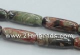 CRA08 15.5 inches 9*25mm cylinder natural rainforest agate beads