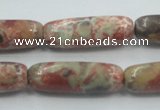 CRA09 15.5 inches 10*30mm cylinder natural rainforest agate beads