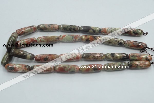 CRA09 15.5 inches 10*30mm cylinder natural rainforest agate beads