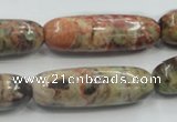 CRA10 15.5 inches 13*40mm cylinder natural rainforest agate beads