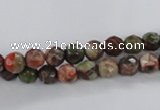 CRA100 15.5 inches 6mm faceted round rainforest agate gemstone beads