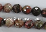 CRA103 15.5 inches 12mm faceted round rainforest agate gemstone beads