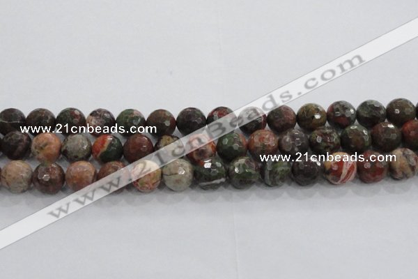 CRA105 15.5 inches 16mm faceted round rainforest agate beads