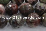 CRA106 15.5 inches 18mm faceted round rainforest agate beads