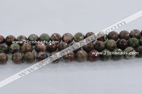 CRA106 15.5 inches 18mm faceted round rainforest agate beads