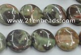 CRA11 15.5 inches 16mm flat round natural rainforest agate beads