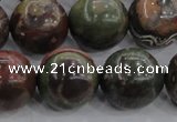 CRA117 15.5 inches 20mm round rainforest agate beads