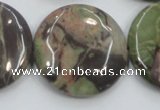 CRA14 15.5 inches 30mm flat round natural rainforest agate beads