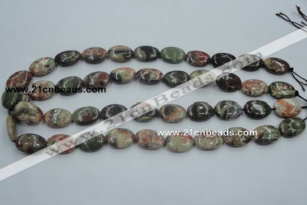 CRA15 15.5 inches 13*18mm oval natural rainforest agate beads