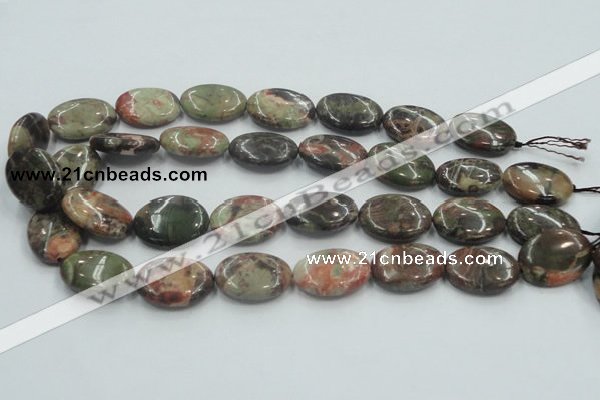 CRA16 15.5 inches 18*25mm oval natural rainforest agate beads