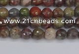 CRA160 15.5 inches 4mm faceted round rainforest agate beads