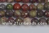 CRA161 15.5 inches 6mm faceted round rainforest agate beads