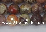 CRA163 15.5 inches 10mm faceted round rainforest agate beads