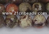 CRA164 15.5 inches 12mm faceted round rainforest agate beads