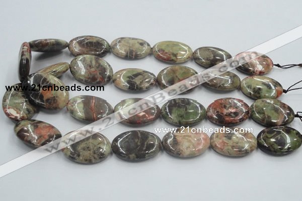 CRA17 15.5 inches 22*30mm oval natural rainforest agate beads