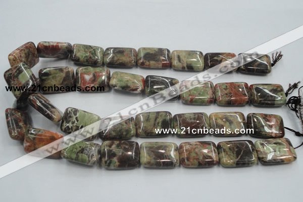 CRA22 15.5 inches 18*25mm rectangle natural rainforest agate beads