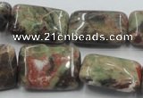 CRA25 15.5 inches 22*30mm rectangle natural rainforest agate beads