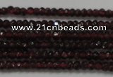 Natural 8mm Faceted Red Garnet Beaded Necklace 18 Inch - Silver Plated - Unbranded