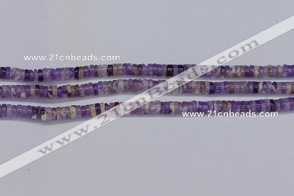 CRB1006 15.5 inches 2*5mm heishi dogtooth amethyst beads wholesale