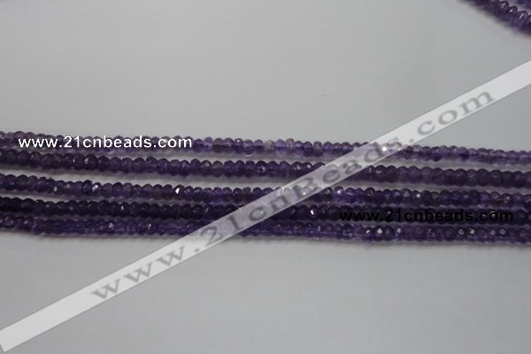 CRB101 15.5 inches 2.5*4mm faceted rondelle amethyst beads