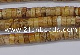 CRB1015 15.5 inches 2*4mm heishi picture jasper beads wholesale