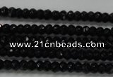 CRB104 15.5 inches 2.5*4mm faceted rondelle black agate beads