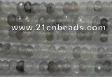 CRB105 15.5 inches 2.5*4mm faceted rondelle cloudy quartz beads