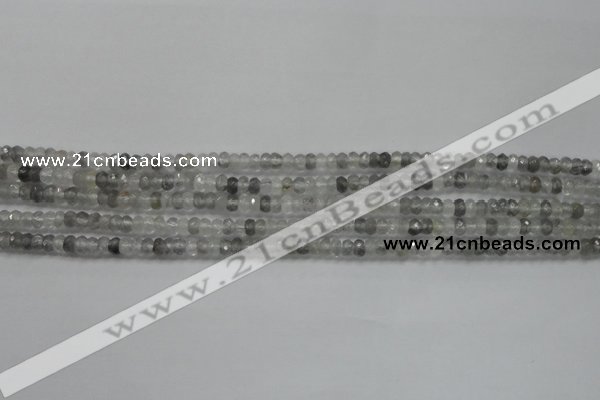 CRB105 15.5 inches 2.5*4mm faceted rondelle cloudy quartz beads