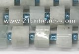 CRB1050 15.5 inches 4*6mm - 5*6mm faceted tyre aquamarine beads