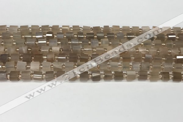 CRB1054 15.5 inches 4*6mm - 5*6mm faceted tyre moonstone beads