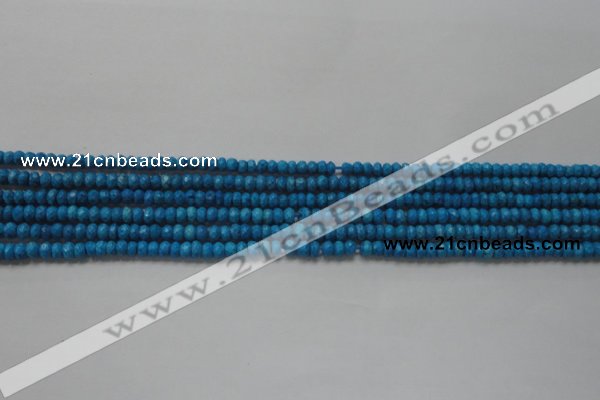 CRB107 15.5 inches 2.5*4mm faceted rondelle dyed turquoise beads