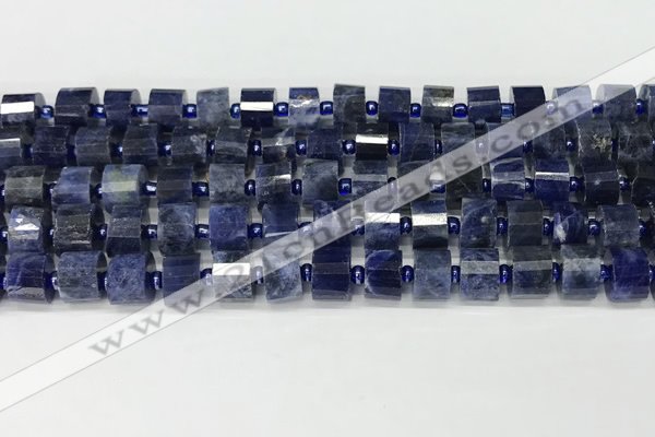 CRB1074 15.5 inches 7*9mm - 8*10mm faceted tyre sodalite beads