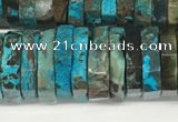 CRB1083 15.5 inches 5*20mm - 6*22mm faceted heishi ocean agate beads