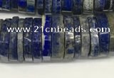 CRB1085 15.5 inches 5*20mm - 6*22mm faceted heishi lapis lazuli beads