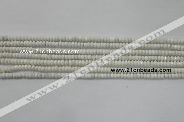 CRB109 15.5 inches 2.5*4mm faceted rondelle white agate beads