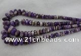 CRB1102 15.5 inches 5*8mm - 9*18mm rondelle dogtooth amethyst beads