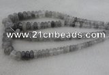 CRB1104 15.5 inches 5*8mm - 9*18mm rondelle cloudy quartz beads