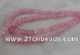 CRB1120 15.5 inches 5*8mm - 9*18mm faceted rondelle rose quartz beads