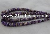 CRB1122 15.5 inches 5*8mm - 9*18mm faceted rondelle dogtooth amethyst beads