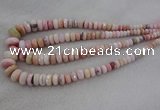 CRB1126 15.5 inches 5*8mm - 9*18mm faceted rondelle pink opal beads