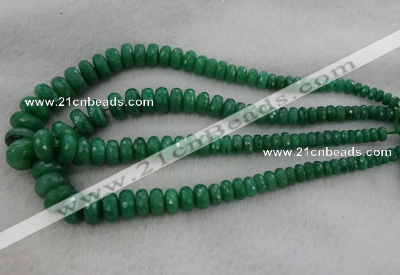 CRB1127 15.5 inches 5*8mm - 9*18mm faceted rondelle green aventurine beads