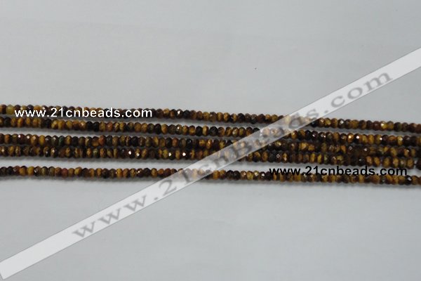 CRB116 15.5 inches 3*5mm faceted rondelle yellow tiger eye beads