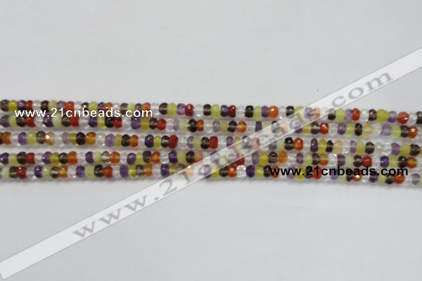 CRB120 15.5 inches 3*5mm faceted rondelle mixed quartz beads