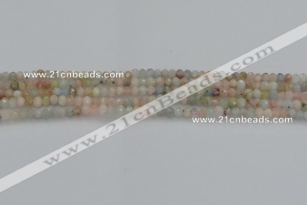 CRB1201 15.5 inches 3*4mm faceted rondelle morganite beads