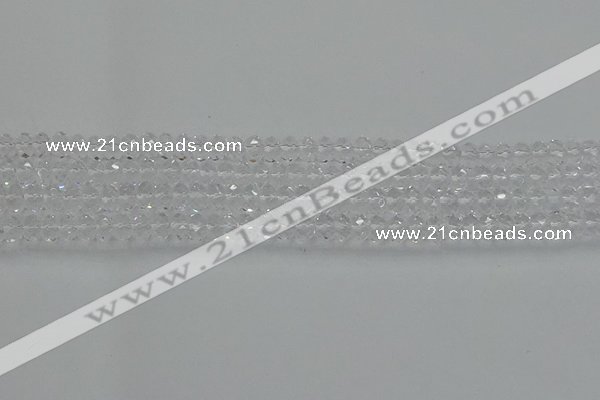 CRB1210 15.5 inches 4*6mm faceted rondelle white crystal beads