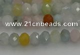 CRB1213 15.5 inches 4*6mm faceted rondelle morganite beads