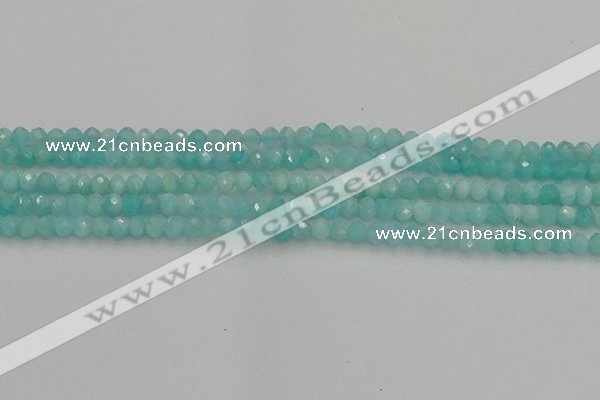 CRB1216 15.5 inches 4*6mm faceted rondelle amazonite beads