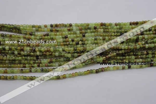 CRB122 15.5 inches 2.5*3.5mm faceted rondelle green garnet beads