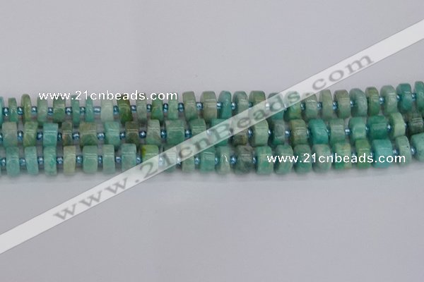 CRB1232 15.5 inches 6*10mm tyre amazonite gemstone beads