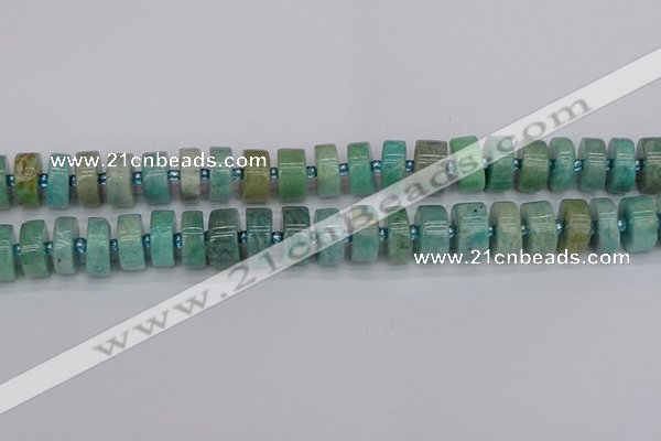 CRB1233 15.5 inches 6*12mm tyre amazonite gemstone beads